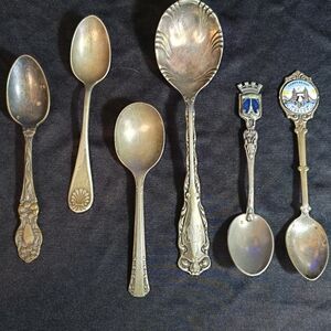 Vintage Assortment Of Silverplate Lot of 6 Small Spoons ~ Reed&Barton,Wm.Rogers